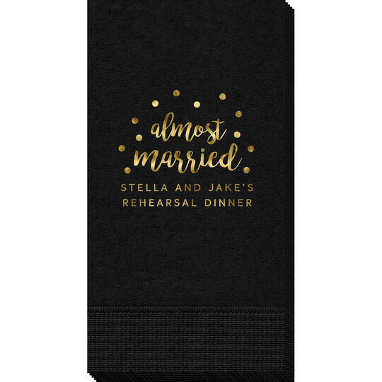 Confetti Dots Almost Married Guest Towels